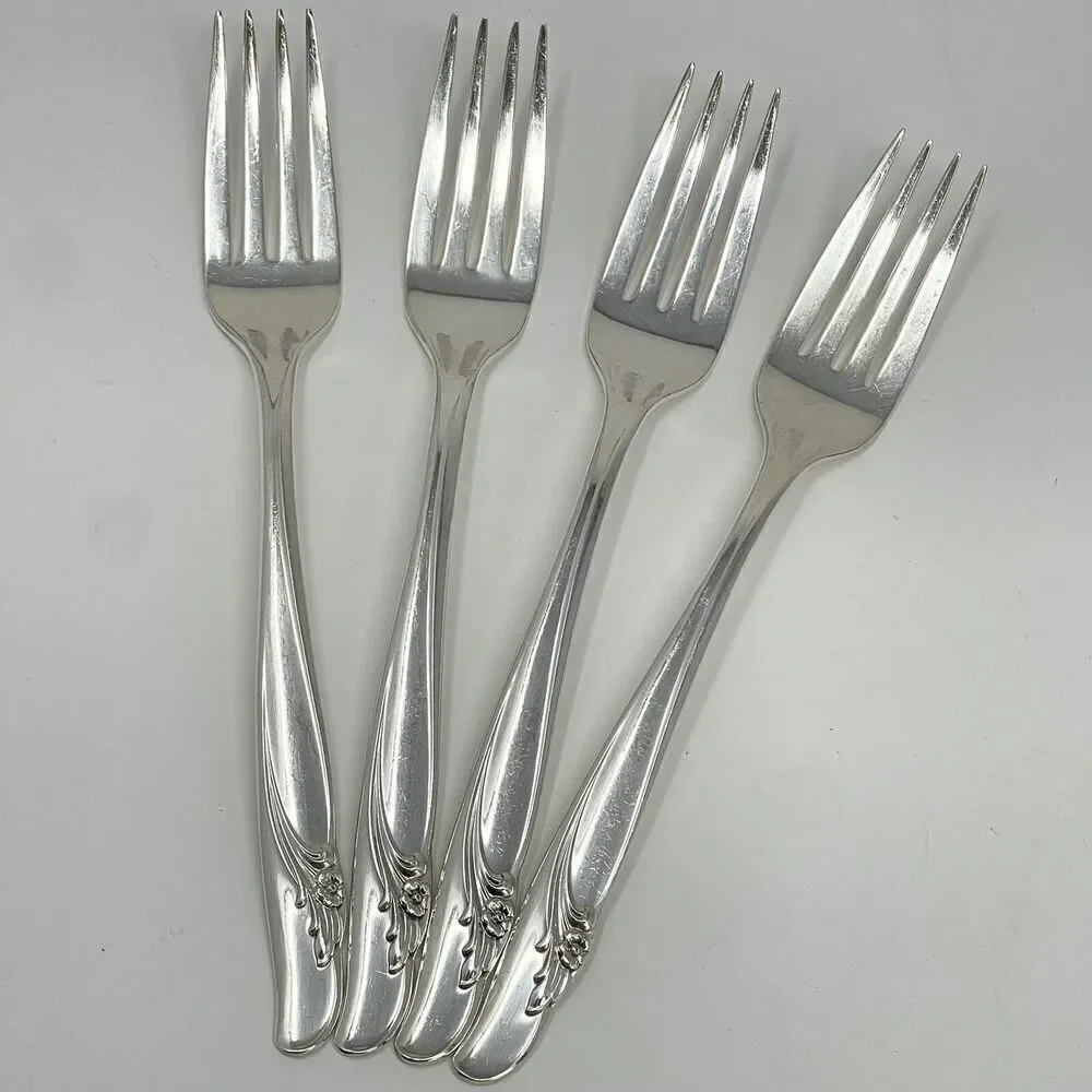International Rogers EXQUISITE Silverplate 1957 Dinner Forks 7.25” Set Of 4